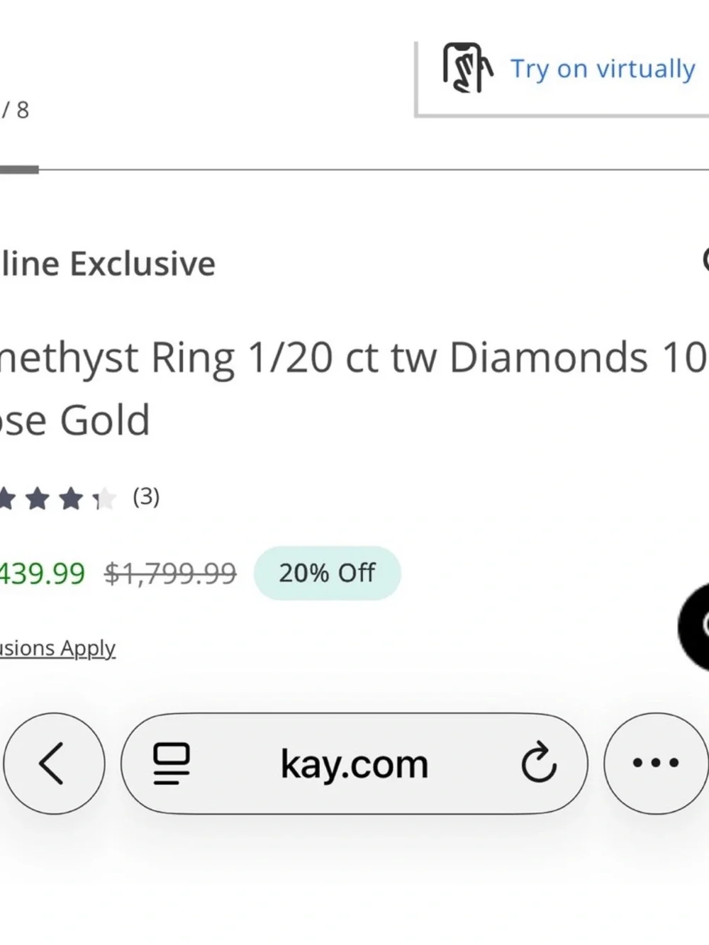 Amethyst ring size 5